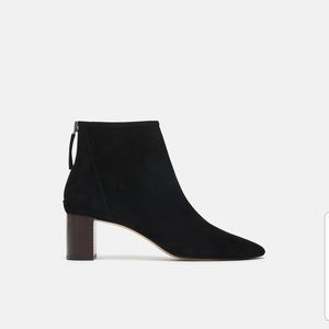 Zara Leather High Heel Ankle Boots